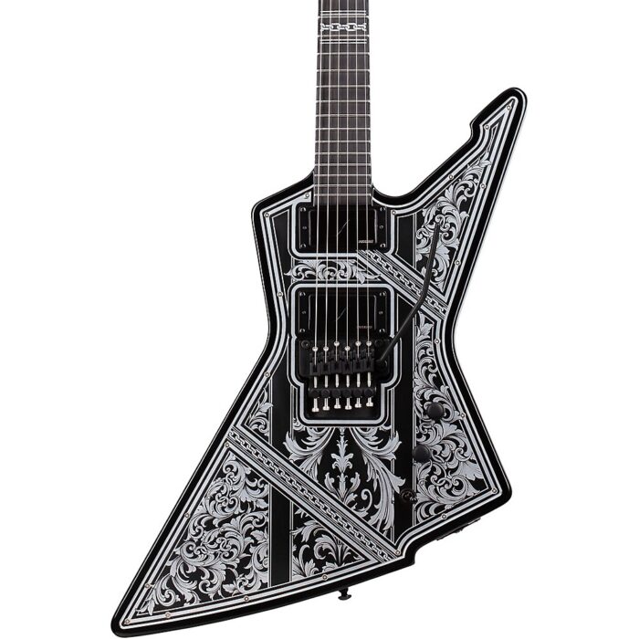 Schecter Guitar Research E-1 FR Przym Palladium Electric Guitar Gloss Black