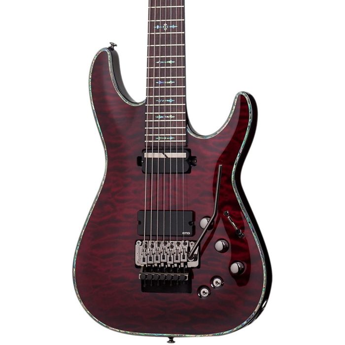 Schecter Guitar Research Hellraiser C-7 With Floyd Rose Sustaniac Electric Guitar Black Cherry