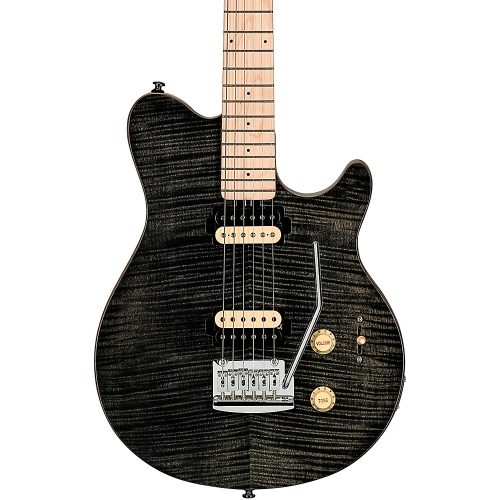 Sterling by Music Man Axis AX3 Flame Maple Top Electric Guitar Trans Black
