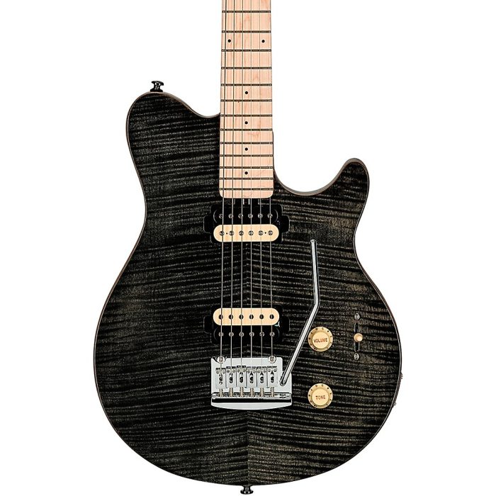 Sterling by Music Man Axis AX3 Flame Maple Top Electric Guitar Trans Black