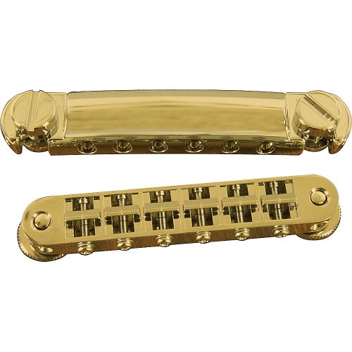 TonePros Standard Locking Tune-o-matic/Tailpiece Set (small posts/notched saddles) Gold