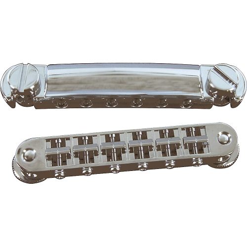 TonePros Standard Locking Tune-o-matic/Tailpiece Set (small posts/notched saddles) Nickel