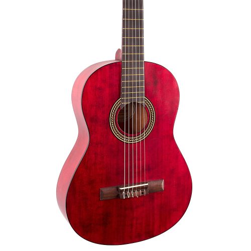 Valencia 200 Series Full Size Classical Acoustic Guitar Transparent Wine Red