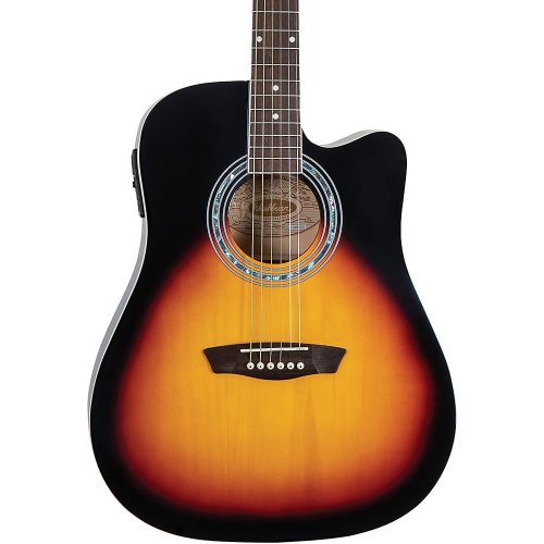 Washburn WA90CE Dreadnought Acoustic-Electric Guitar Vintage Tobacco Sunburst