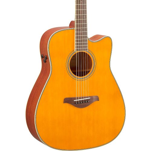 Yamaha FGC-TA TransAcoustic Dreadnought Cutaway Acoustic-Electric Guitar Vintage Tint